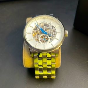 Mens Fosil stainless steel watch silver automatic 30 mm